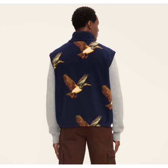 Adult Duck Print Fleece Vest - Woolrich x Target Navy Size XXL - Picture 4 of 4